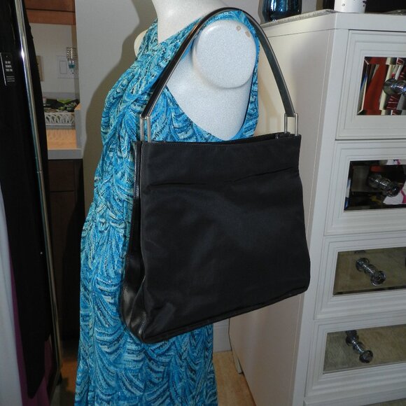 Vintage Prada Tessuto Nylon & Leather Handbag and Prada Nero Leather Wal… - Picture 2 of 16
